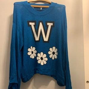 NWOT Wildfox W SWEATER BLUE size small